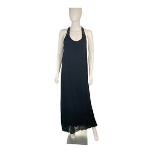 Ladakh XL Black Maxi Dress‎ Halter Sleeveless Crisscross Back Casual Party